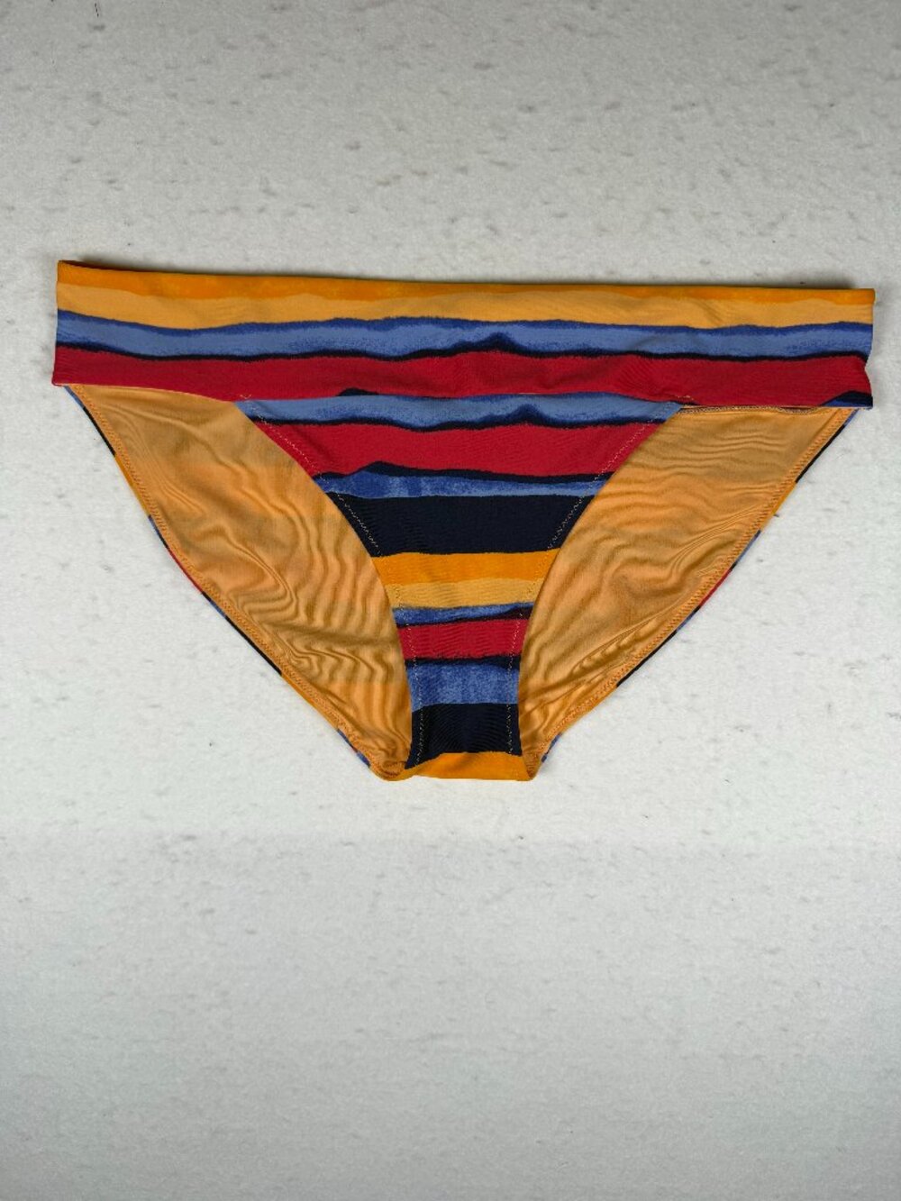Aerie Bikini Bottom Colorful Sunset Striped Size Large Women's